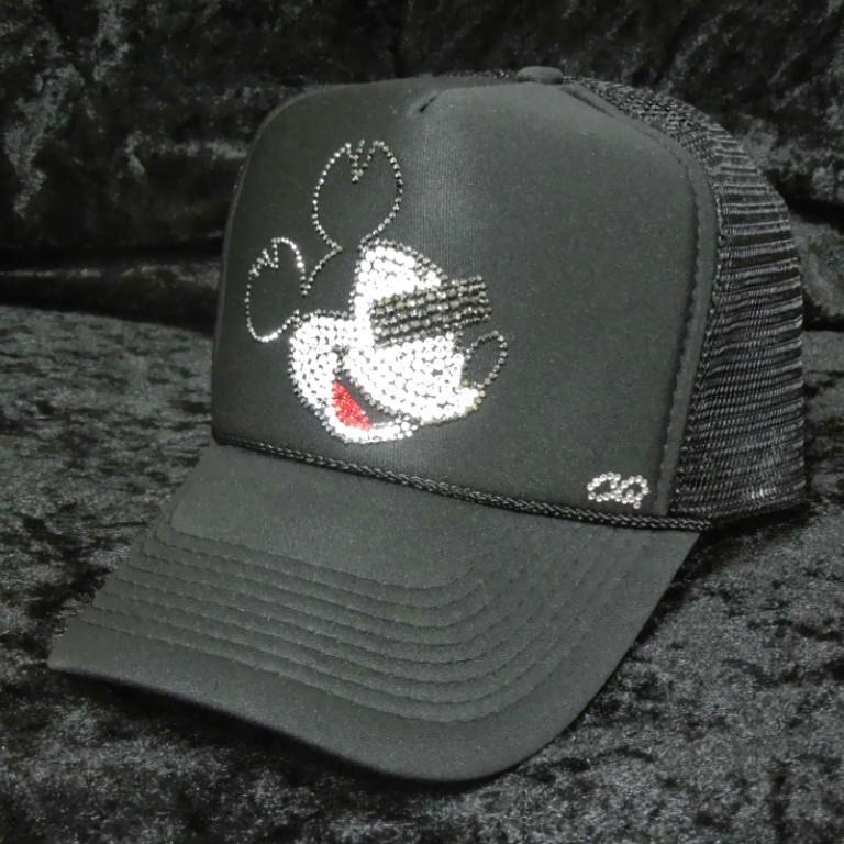 Secret mouse Swarovski cap Black