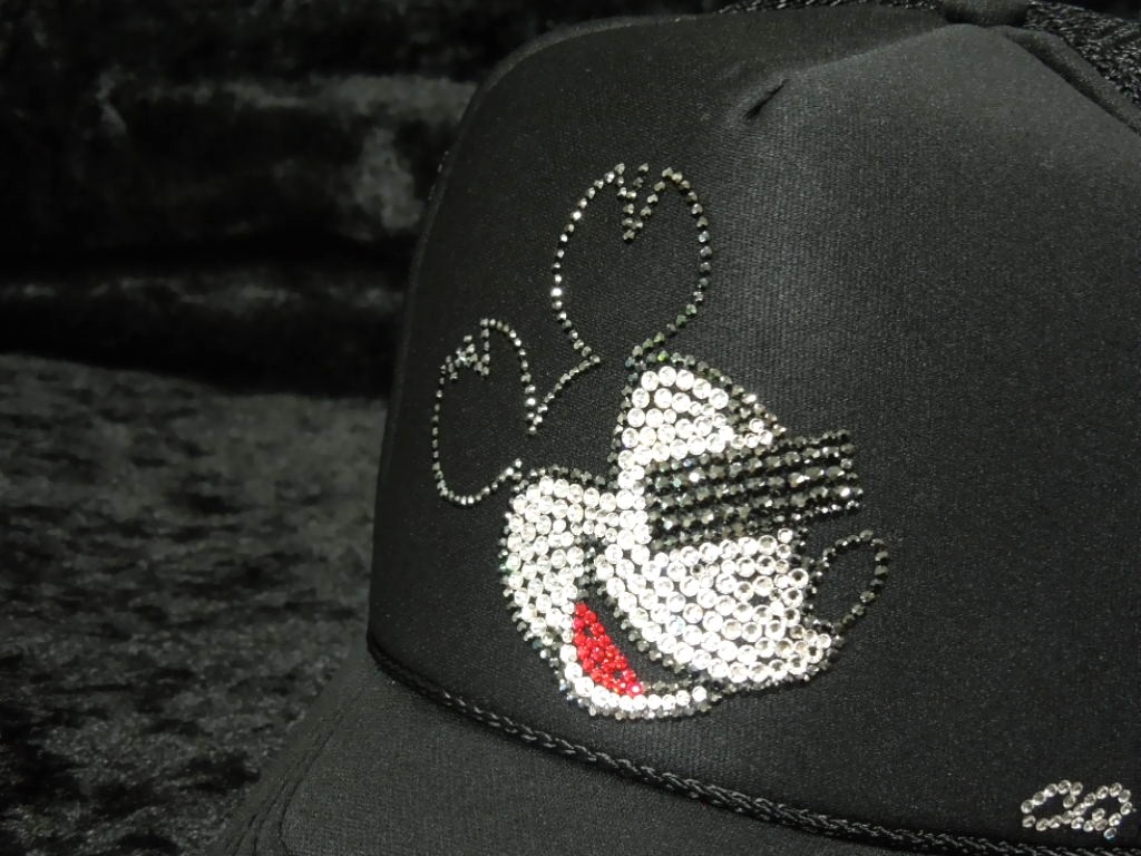 Secret mouse Swarovski cap Black