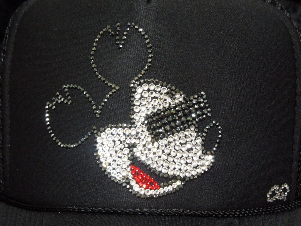 Secret mouse Swarovski cap Black