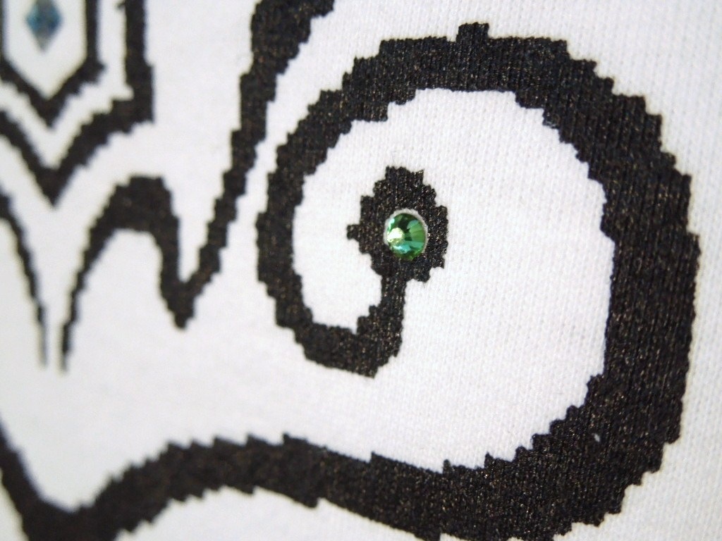Seven Star Swarovski Long T Shirt White