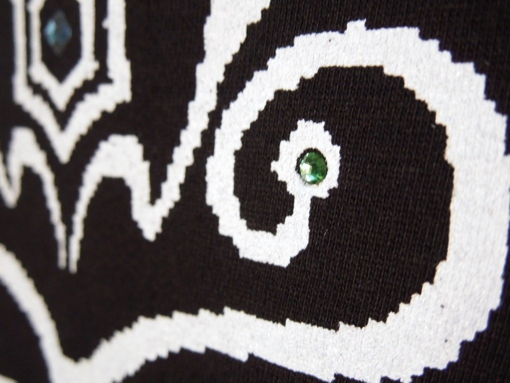 Seven Star Swarovski Long T Shirt Black