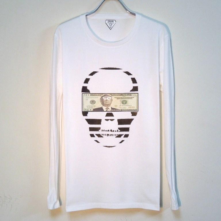 Skull Trump Long T-shirt White
