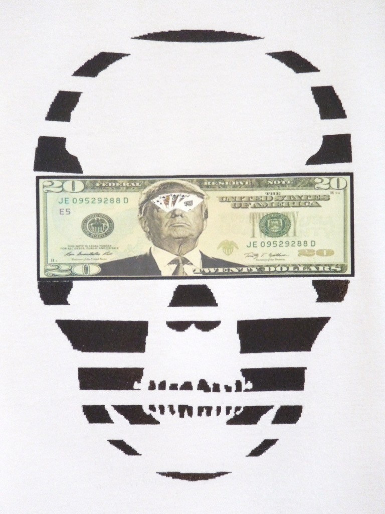 Skull Trump Long T-shirt White