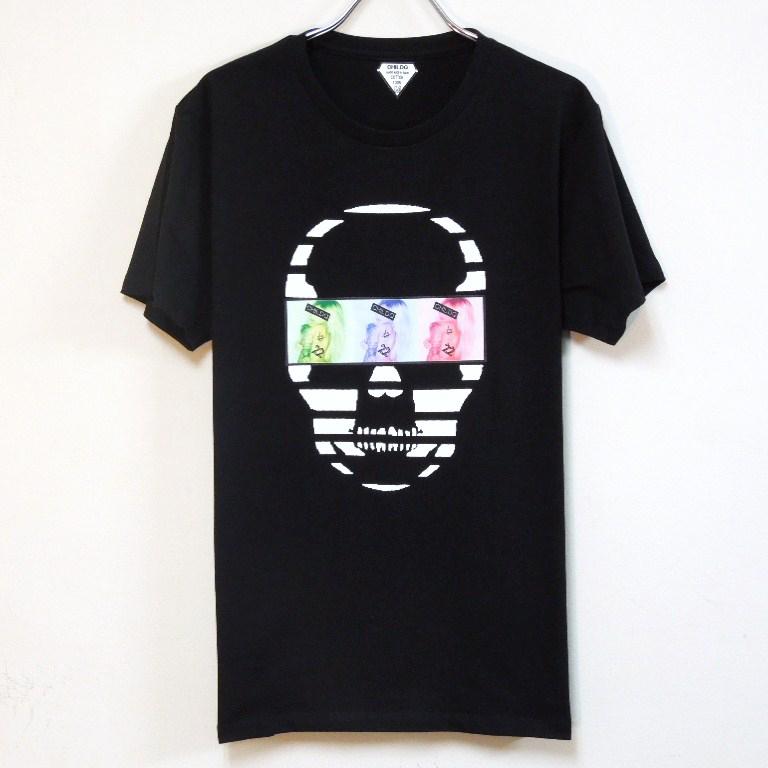 Skull Tattoo Girl NO.22  T-shirt��Black