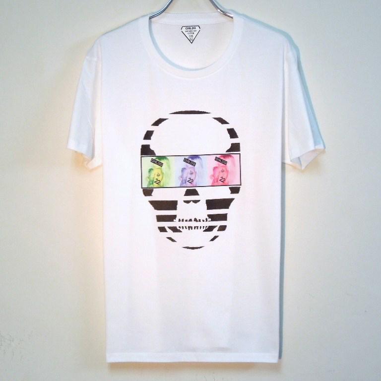 Skull Tattoo Girl NO.22 T-shirt White