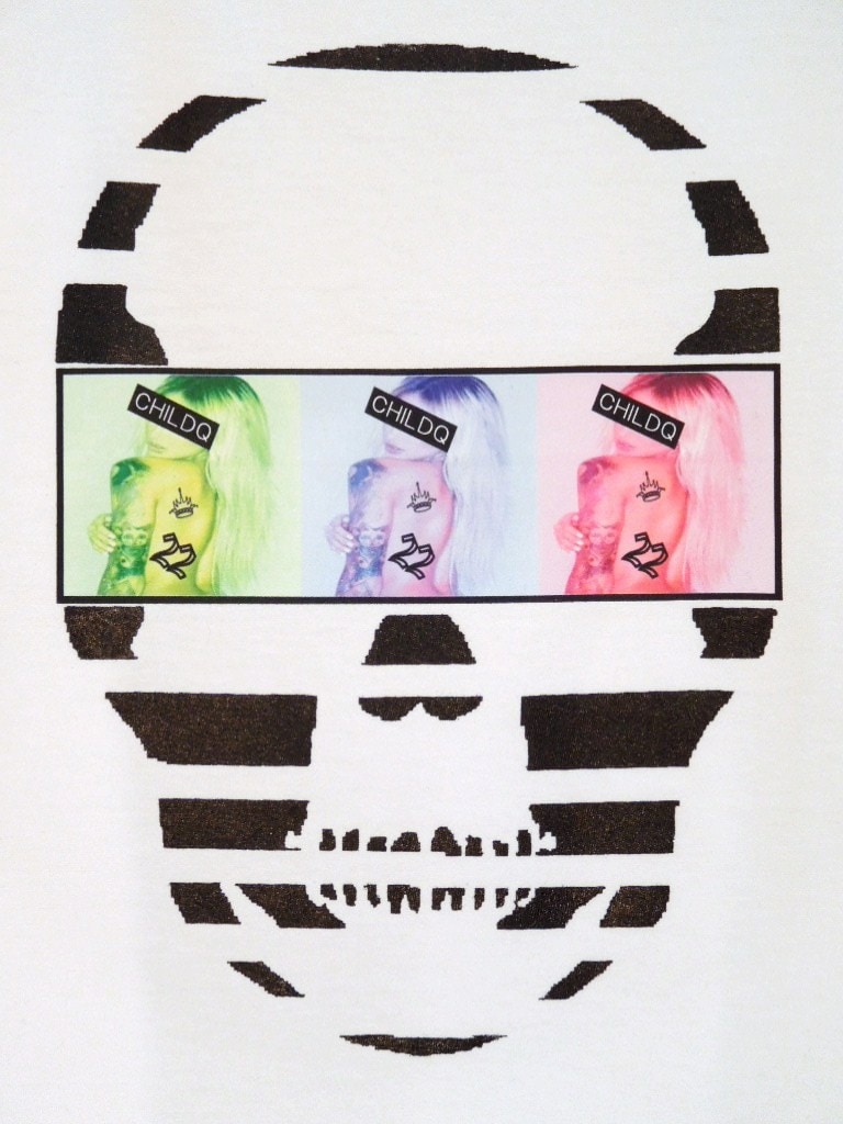 Skull Tattoo Girl NO.22 T-shirt White