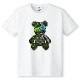 sakura monogram bear T-shirt green x white