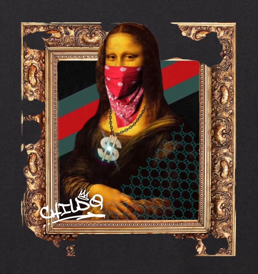 Gangster Mona Lisa T-shirt Black