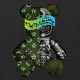 sakura monogram bear T-shirt green x Black
