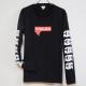 Parody Melting Sleeve Print Long T Shirt Black