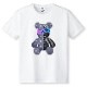 sakura monogram bear T-shirt gray x white