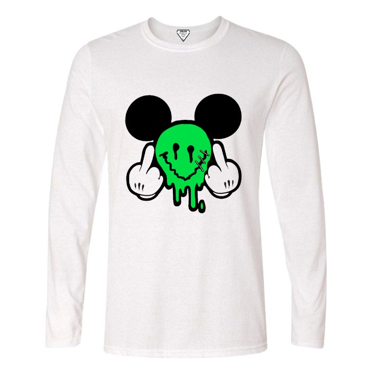 Pop Art Swarovski Long T-shirt White �� Green