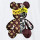 sakura monogram bear T-shirt brown x white