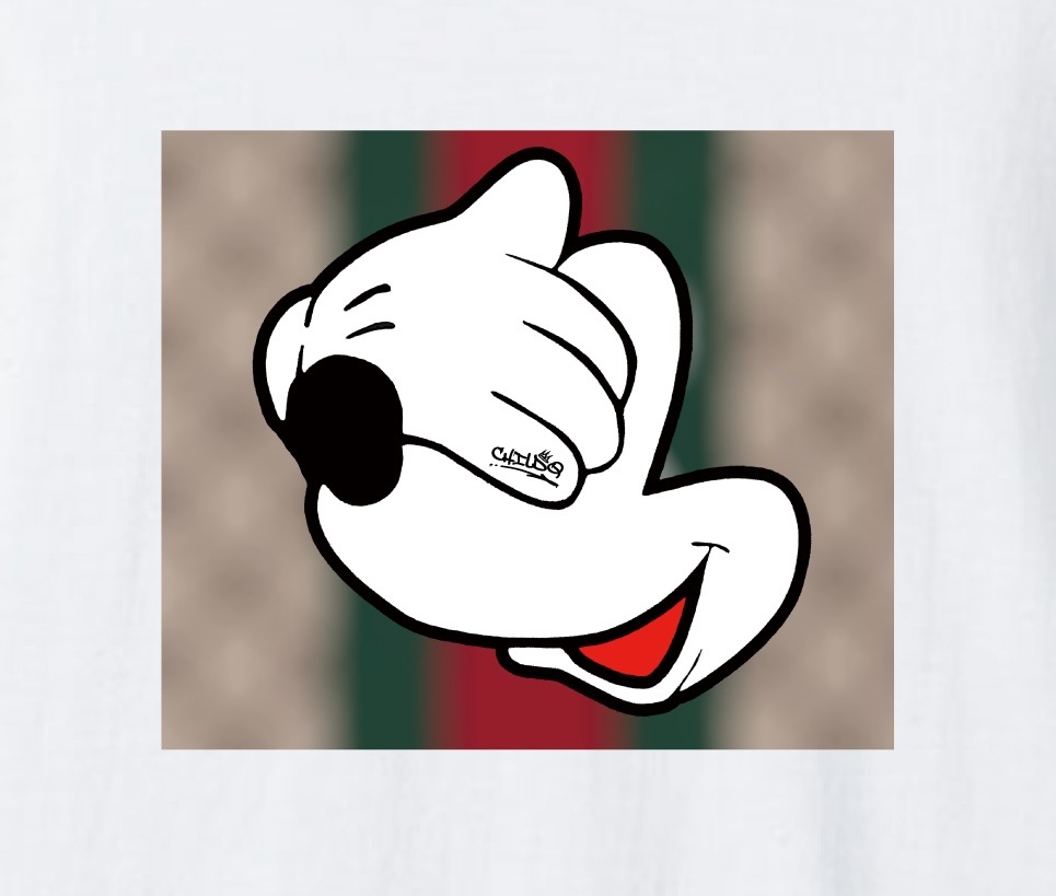 Secret Mouse Mosaic T-shirt white