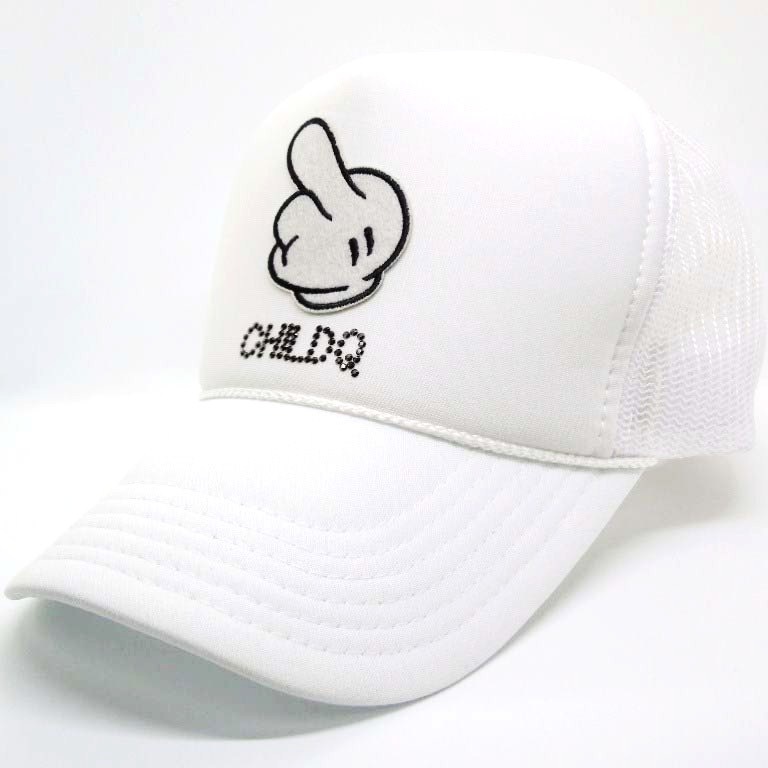 Hand emblem Swarovski white