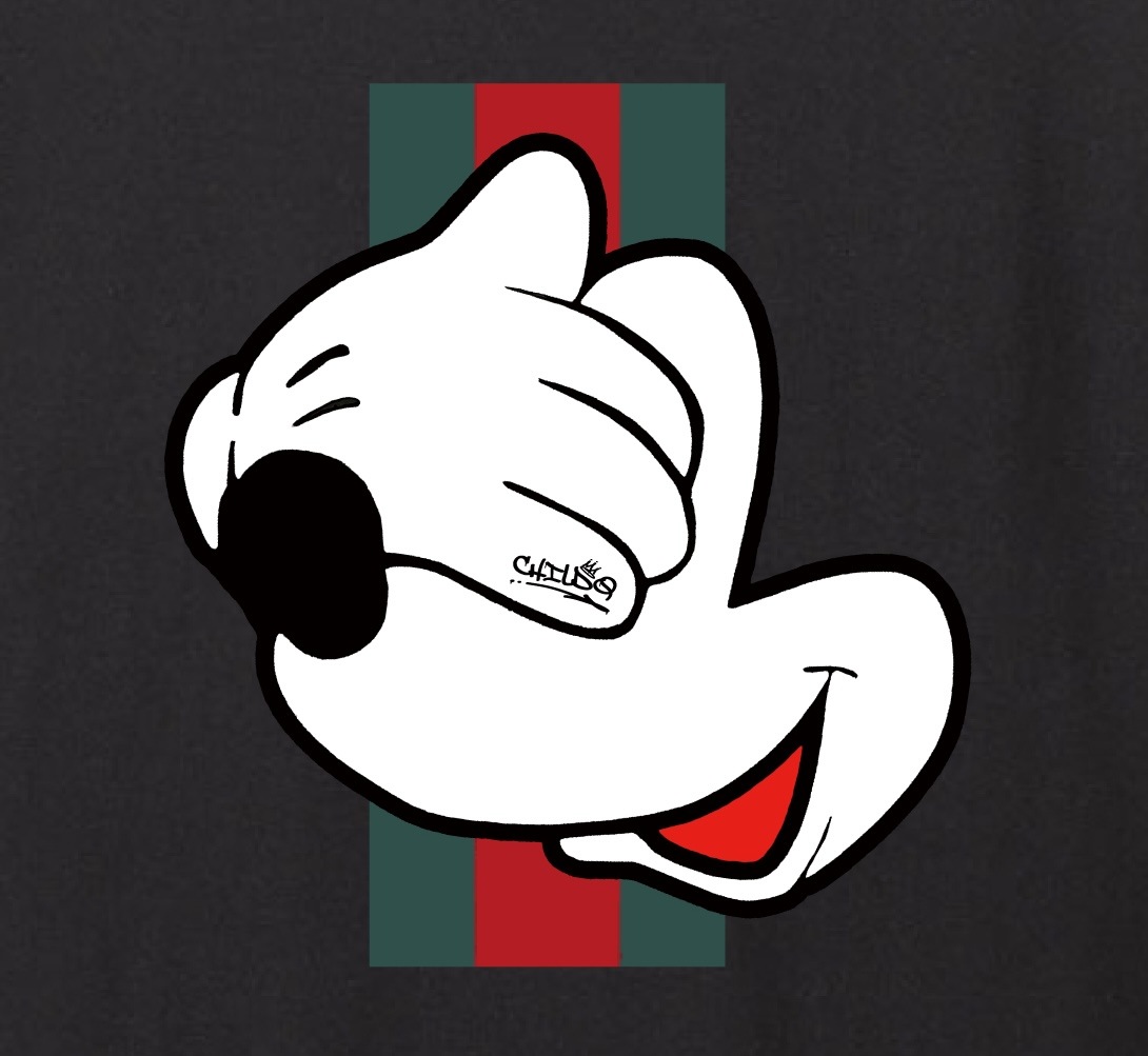 Secret Mouse Green & Red Line T-shirt Black