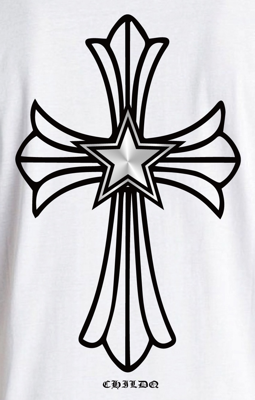 Star cross T-shirt white