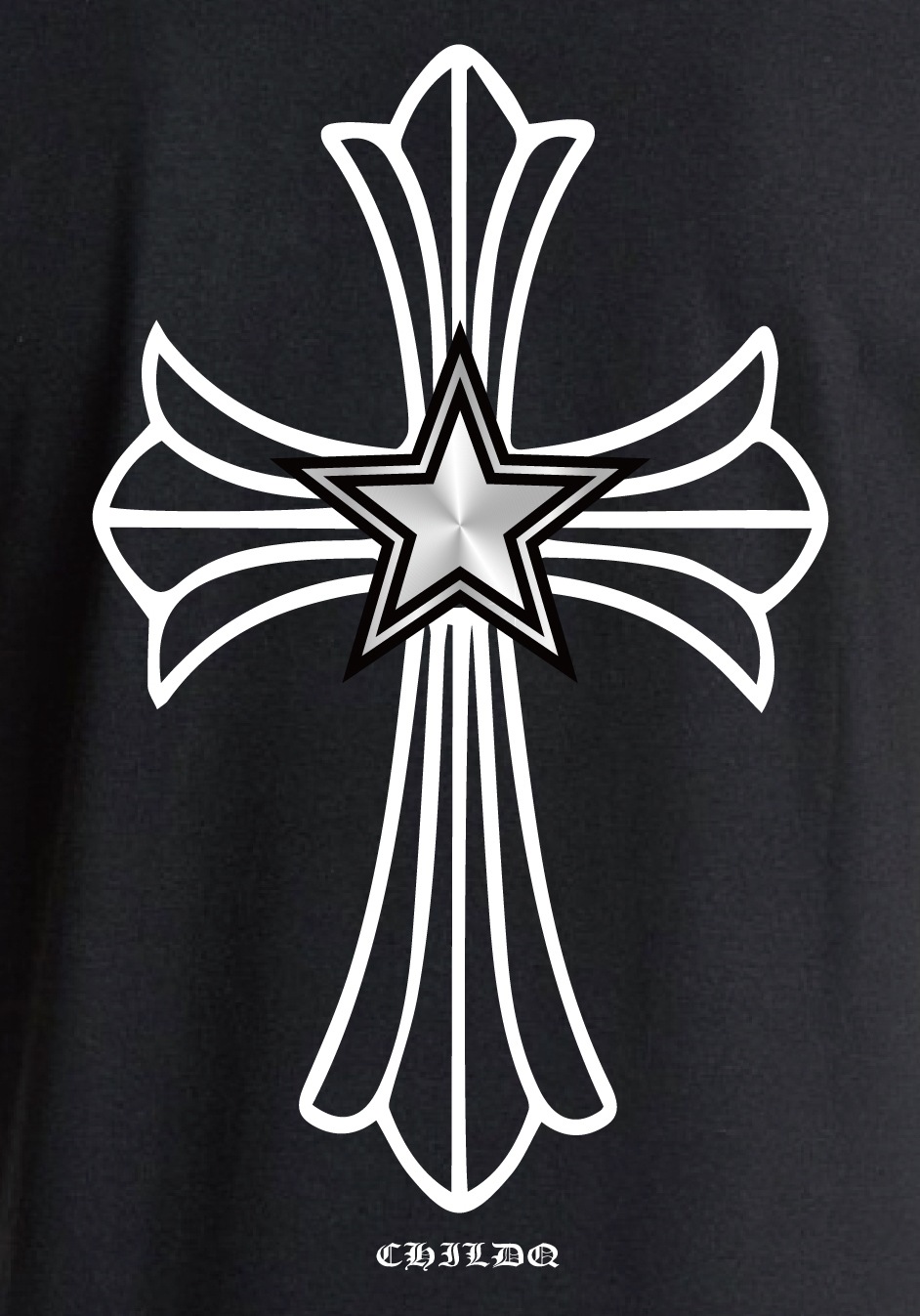 Star cross T-shirt Black