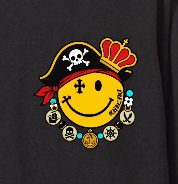 Pirate Smiley T-shirt Black