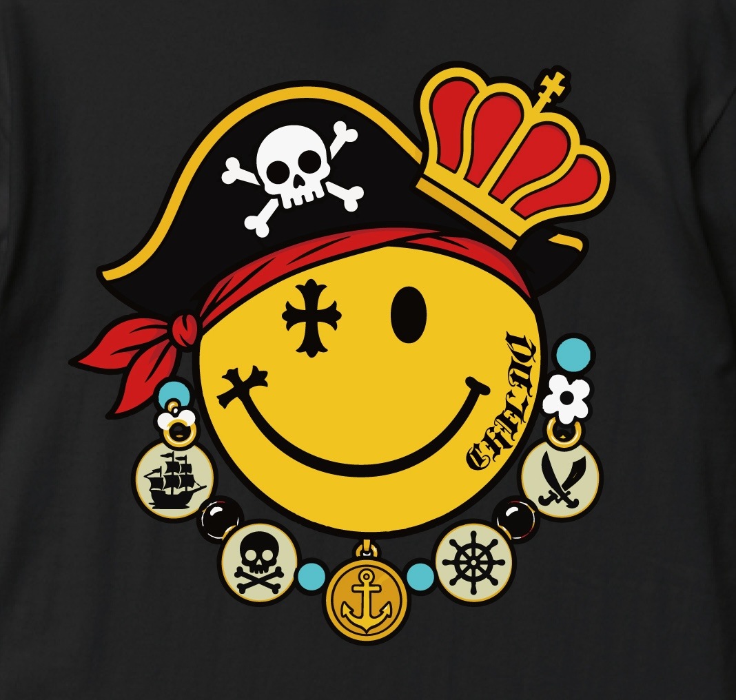 Pirate Smiley T-shirt Black