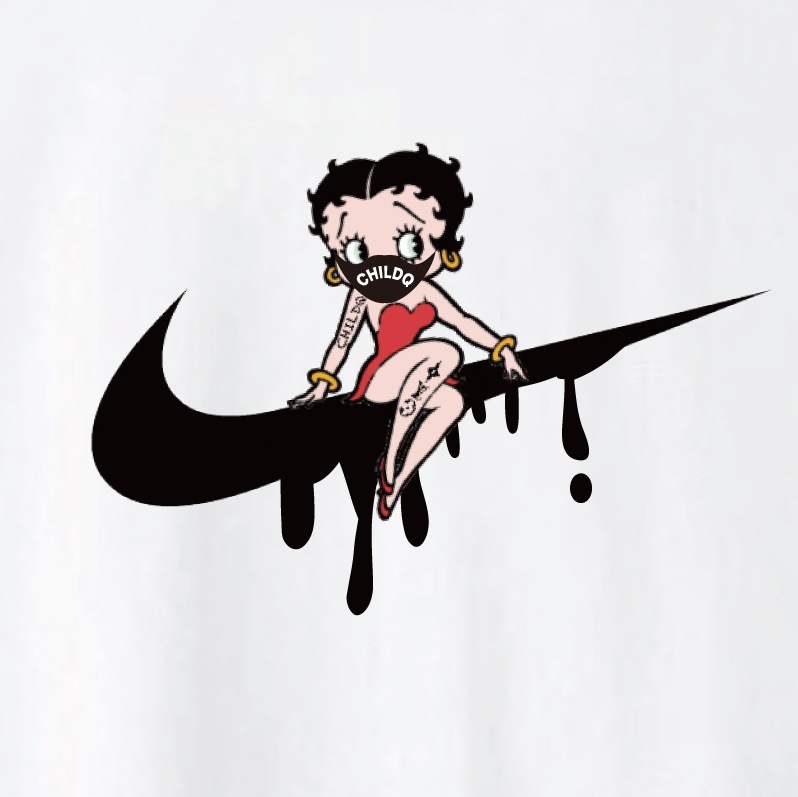 CHILDQ & Betty N.o2 Black��White T-shirt