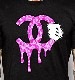 Parody One Hand Swarovski T Shirt Black��Camouflage��pink