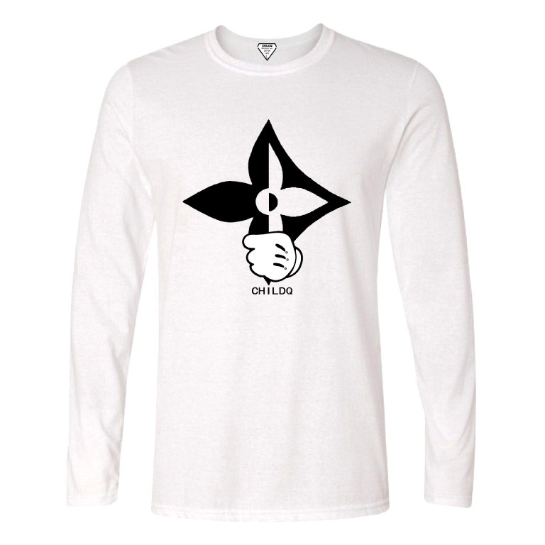 Half  Pop Art Swallow Long T-shirt White