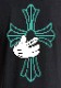 Cross hand T-shirt Black T&co blue