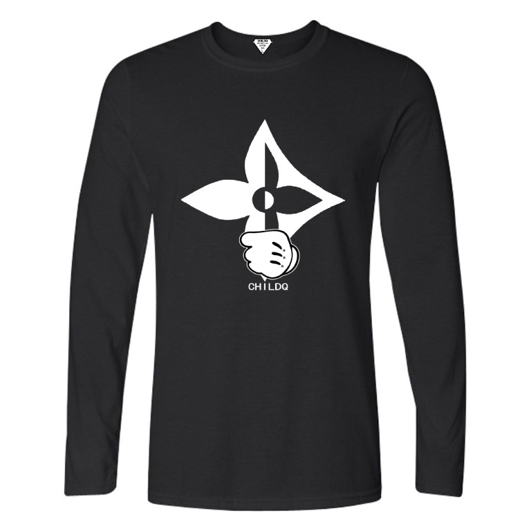 Half Pop Art Swallow Long T-shirt Black