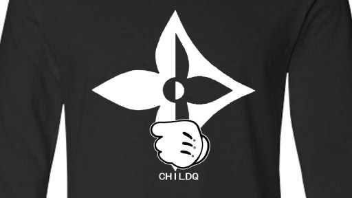 Half Pop Art Swallow Long T-shirt Black
