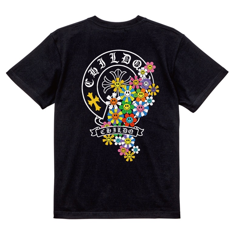 Smiley Bloom T-Shirt Black