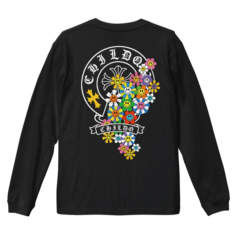 Smiley Bloom T-Shirt Black