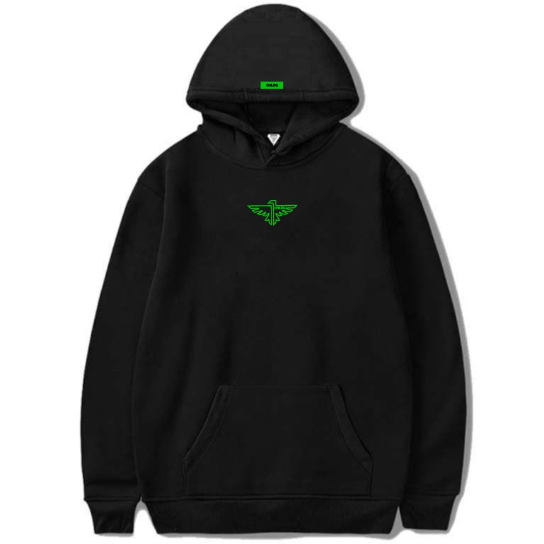 Vivid Green Eagle Parka Black