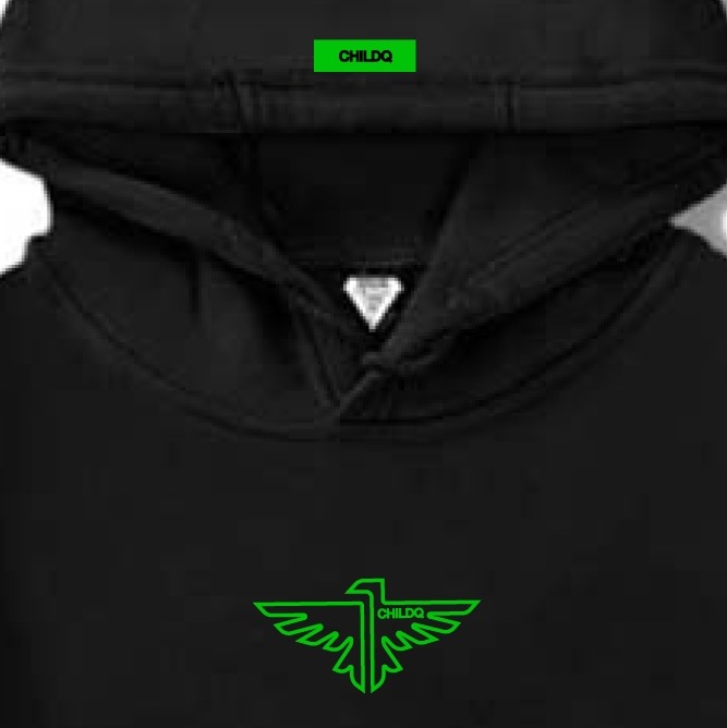 Vivid Green Eagle Parka Black