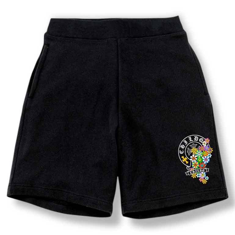 Smiley Bloom half pants Black