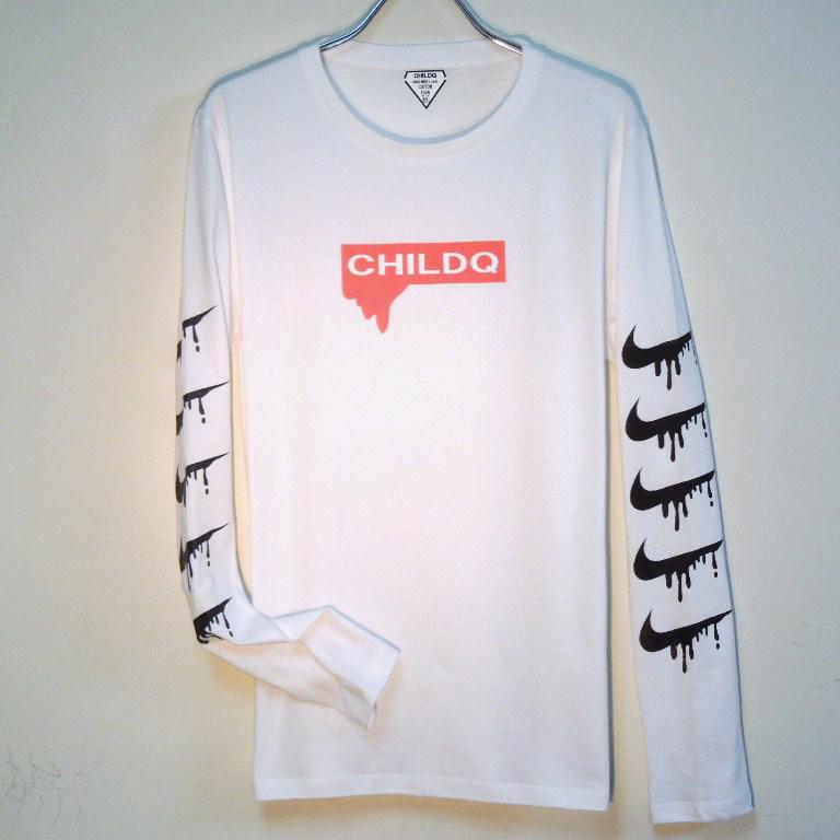 Parody Melting Sleeve Print No2 Long T Shirt White