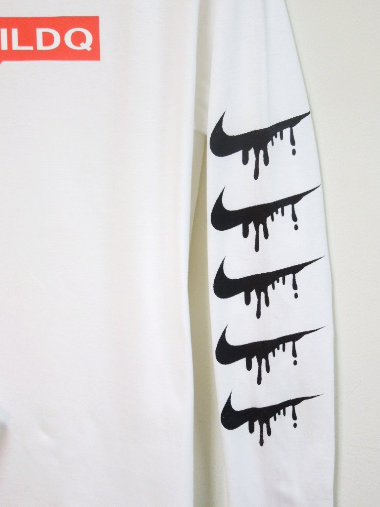 Parody Melting Sleeve Print No2 Long T Shirt White