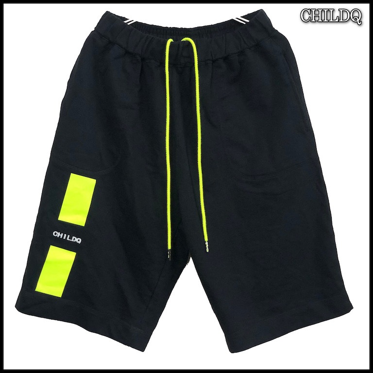 Lime Yellow Line Half pants
