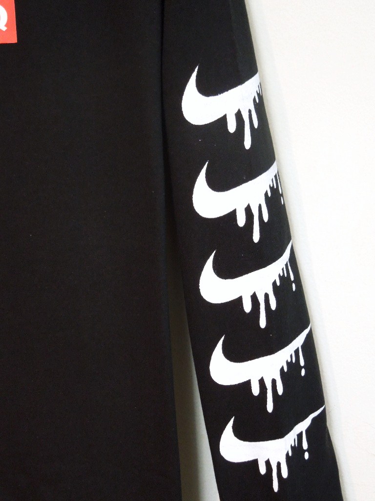 Parody Melting Sleeve Print No2 Long T Shirt Black