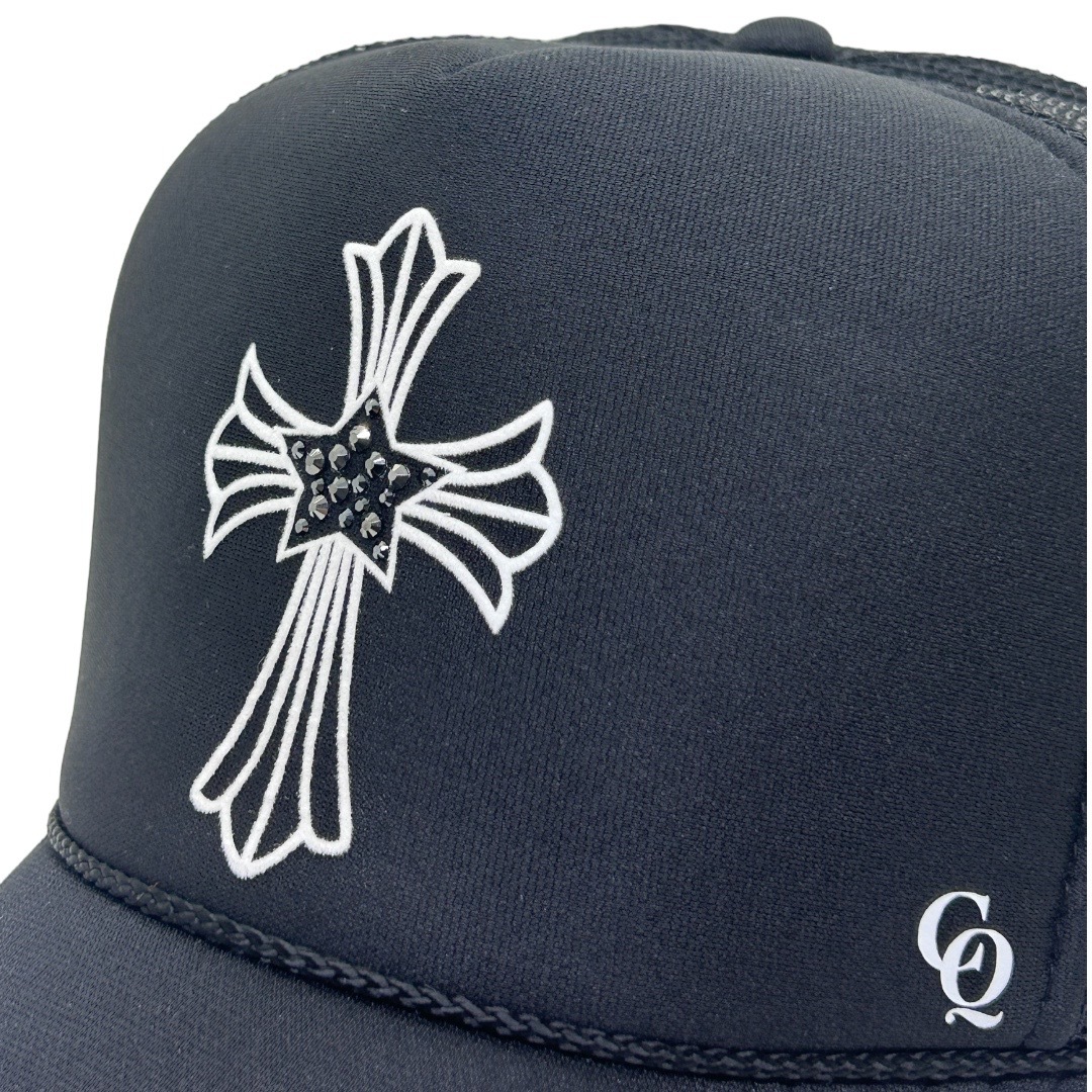 Star cross Swarovski cap Black