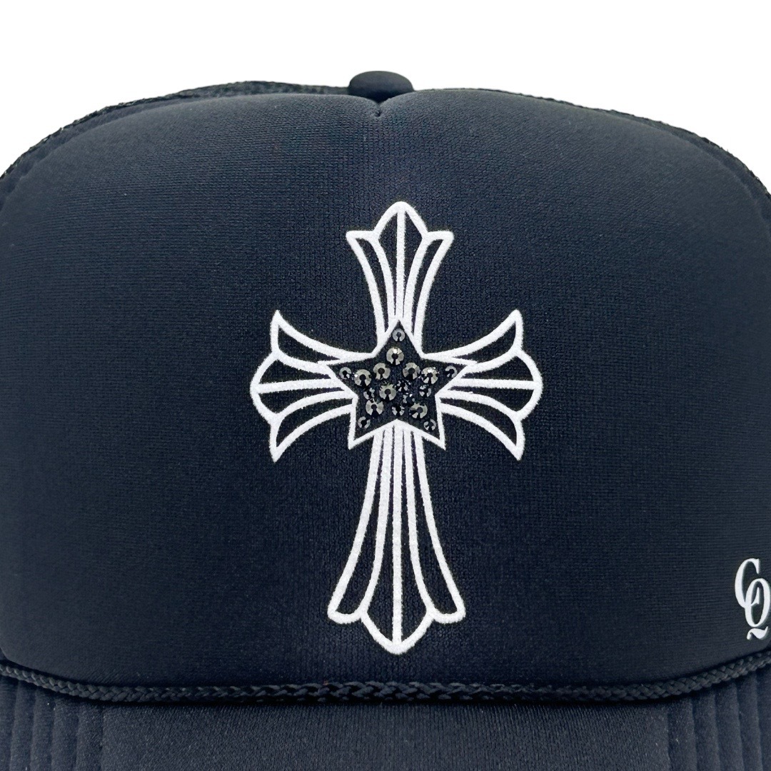 Star cross Swarovski cap Black