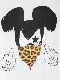 Gangster mouse Swarovski T-shirt White��Leopard