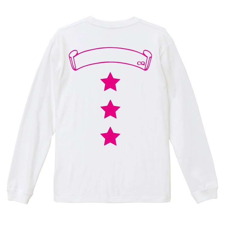 Three Star Vivid Pink T-shirt White