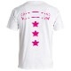 Three Star Vivid Pink T-shirt White