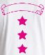 Three Star Vivid Pink T-shirt White