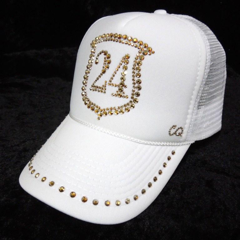Emblem  Swarovski cap White  Gold full custom