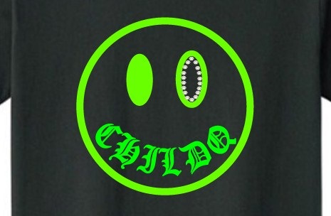 Smiley Lime Yellow Swarovski T-shirt Black