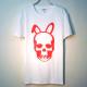 Skull Bunny T-shirt white��Red