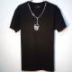 Skull Swarovski necklace T-shirt��Black