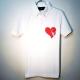 Skull Heart Swarovski polo shirt white �� red